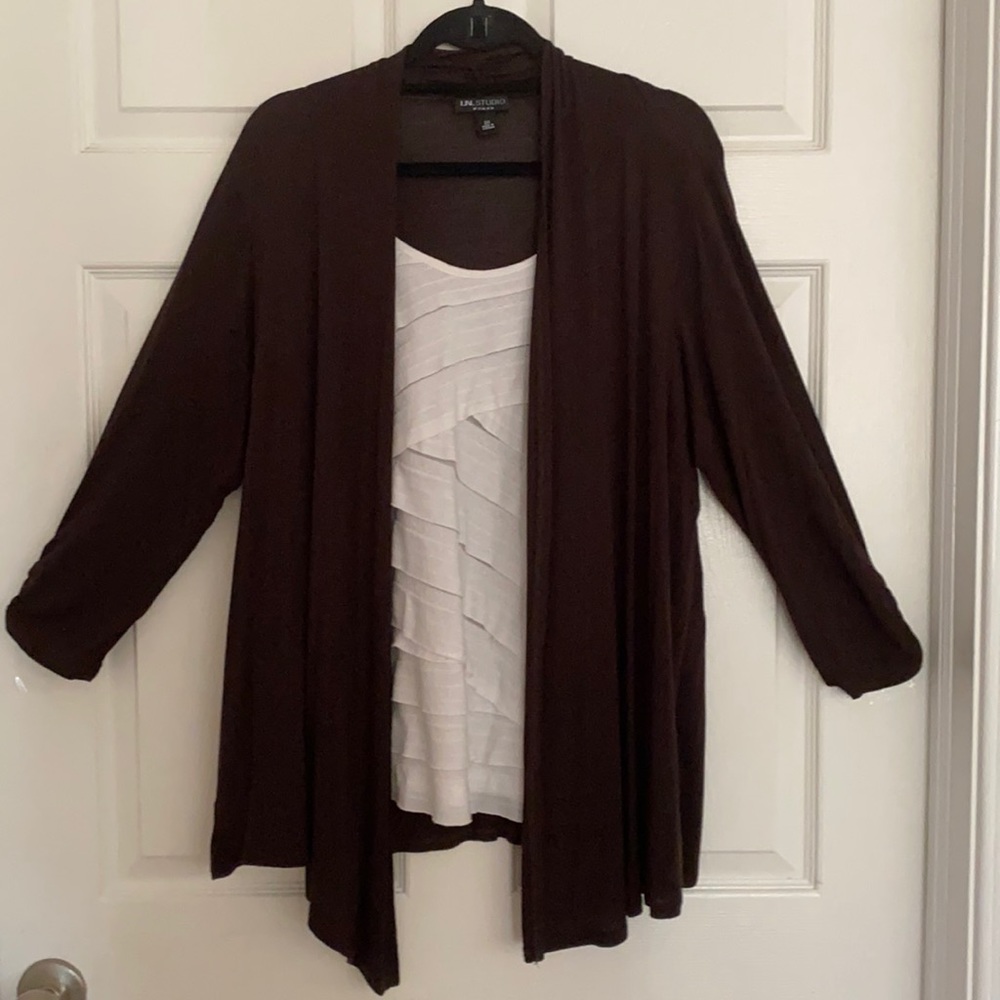 I.N. Studio Shrug and Tank in One Piece Plus Size 2X